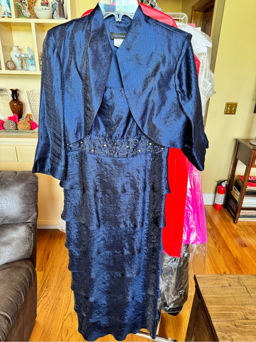 R&M Richards Navy Two-Piece Jacket Ensemble